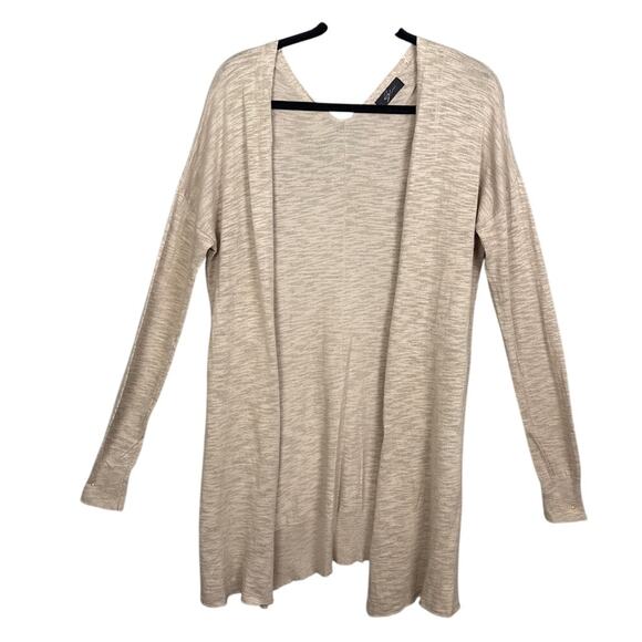 Cyrus Women's Heathered Tan Open Front Cardigan Lightweight Flowy Size L NWOT - Picture 1 of 7